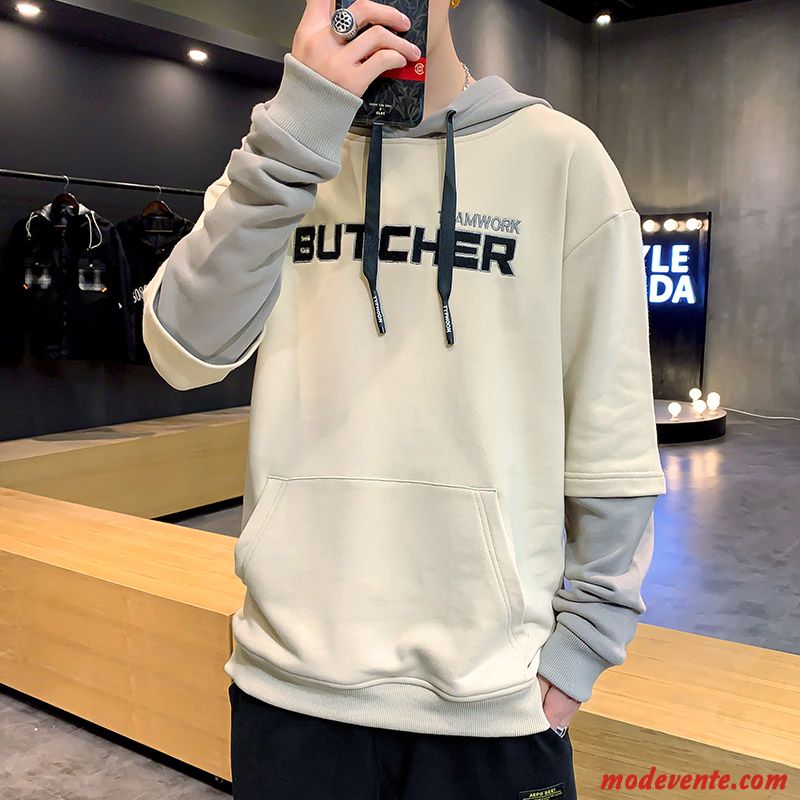 Sweat À Capuche Homme Printemps Une Veste Marque De Tendance Slim Décontractée Sport Noir
