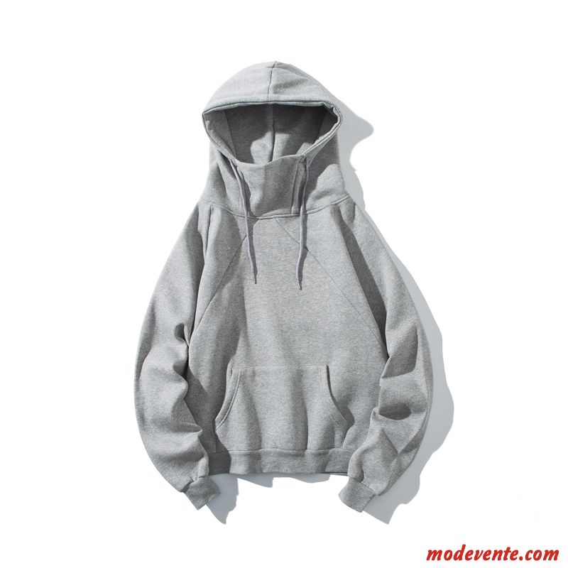 Sweat À Capuche Homme Sport Une Veste Ultra Baggy Tendance Manteau Gris Clair