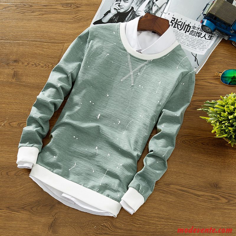 Sweat À Capuche Homme Tendance L'automne Outwear Longues Slim Col Rond