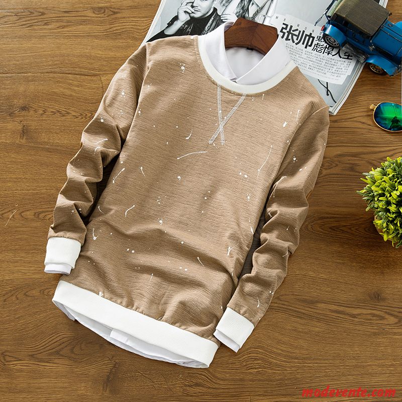 Sweat À Capuche Homme Tendance L'automne Outwear Longues Slim Col Rond