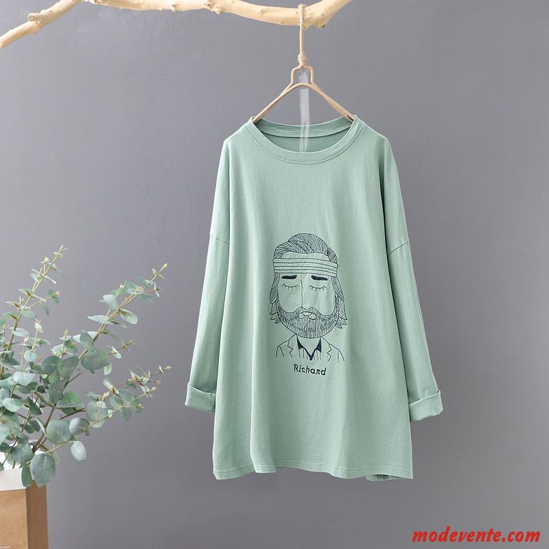 T-shirt Femme Art Printemps Baggy Pullovers Broderie Une Veste Rouge