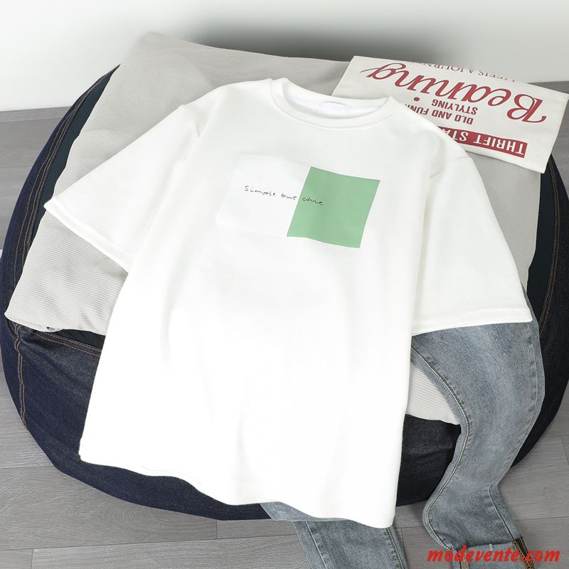 T-shirt Femme Baggy Tendance Coton Bio Une Veste Courte Ultra Blanc Rouge