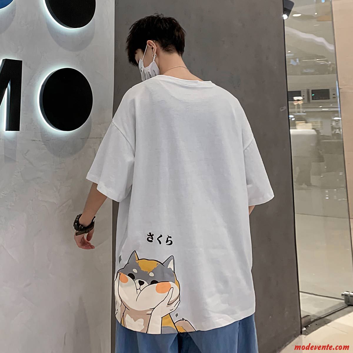 T-shirt Homme Charmant Grande Taille Manche Gras Ultra Baggy Impression