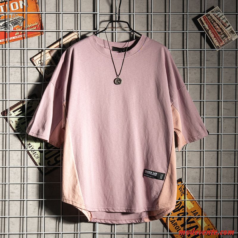 T-shirt Homme Demi Manche Courte Col Rond Décontractée Tendance Été Pure Vert