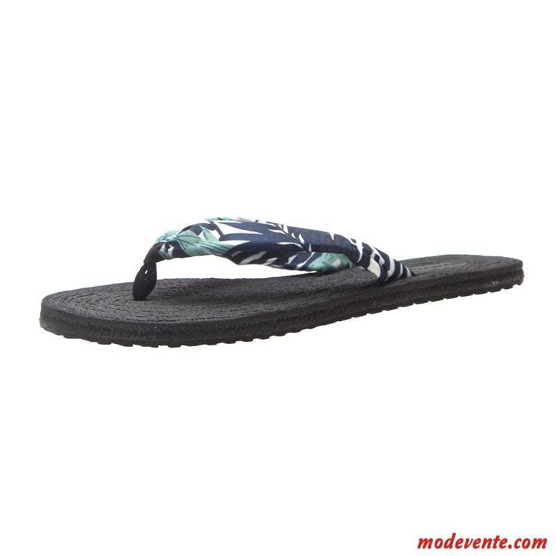 Tongs Femme Mode Semelle Doux Vacances Plage Outwear Antidérapant Noir