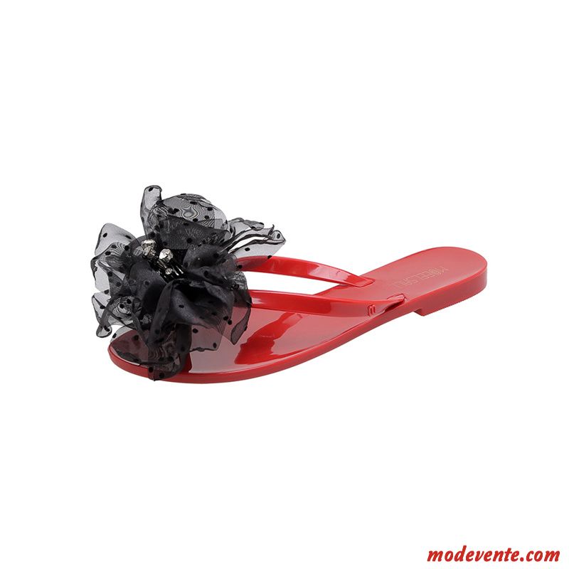 Tongs Femme Plage Vacances Mode Plates Imperméable Tendance Noir