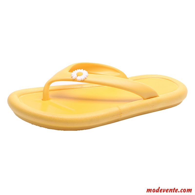 Tongs Femme Plates Fleurs Tous Les Assortis Outwear Antidérapant Mesh Rouge Jaune