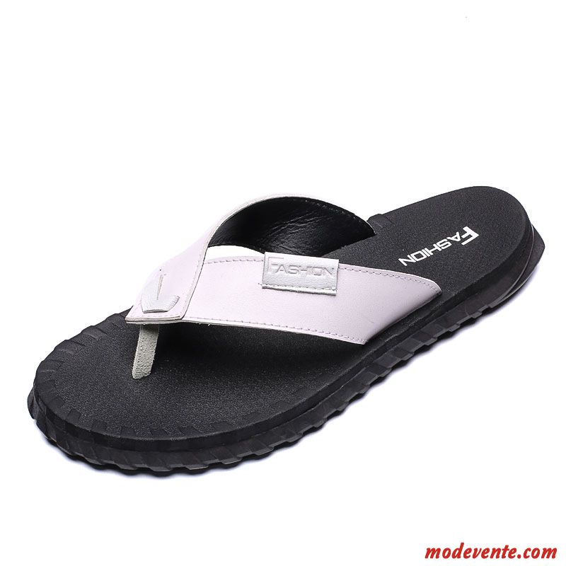 Tongs Homme Décontractée Mode Antidérapant Été Tongs Chaussons Tendance Noir