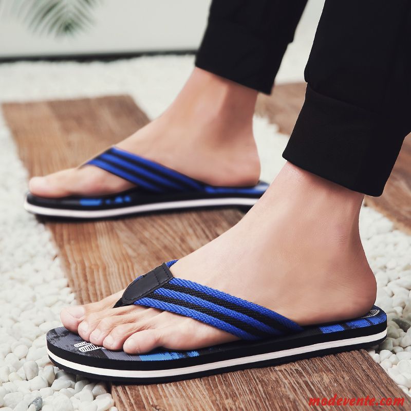 Tongs Homme Décontractée Mode Tendance Tongs Chaussons Outwear Personnalité Bleu