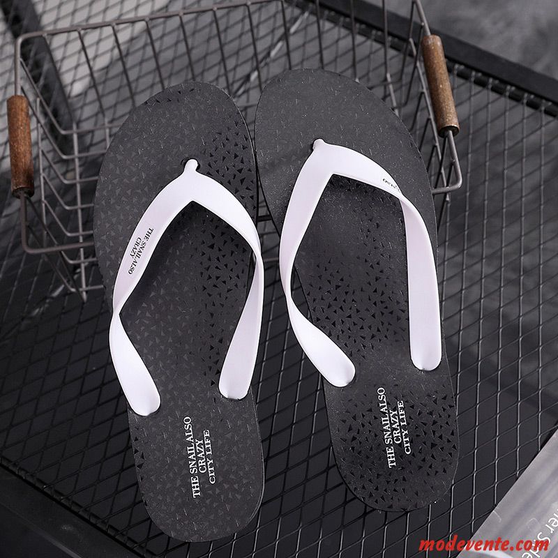 Tongs Homme Décontractée Outwear Plage Tongs Chaussons Été Mesh Blanc Rouge