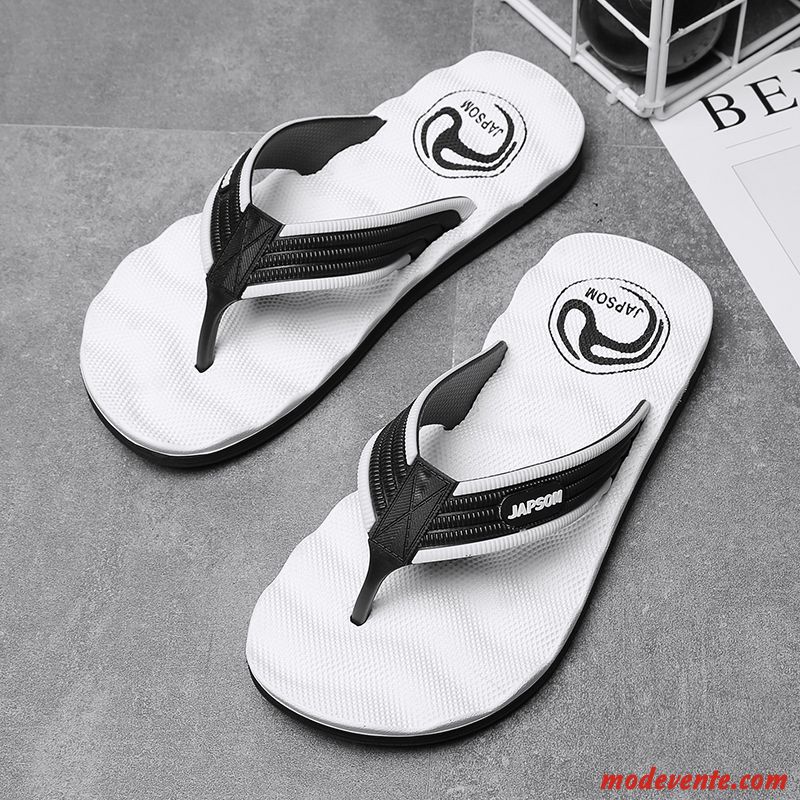 Tongs Homme Grande Taille Tendance Été Personnalité Plage Tongs Chaussons Noir