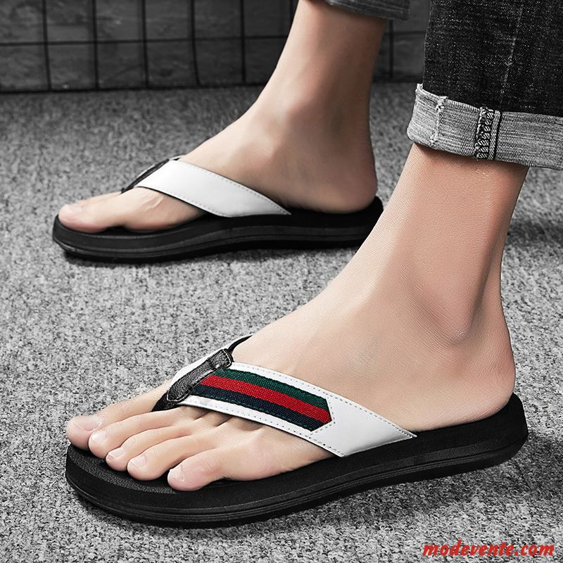 Tongs Homme Outwear Tendance Été Sandales De Plein Air Antidérapant Noir