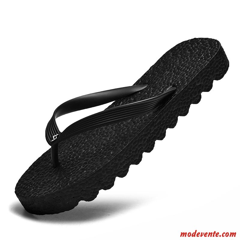 Tongs Homme Outwear Été Fleur Plage Tendance Personnalité Noir