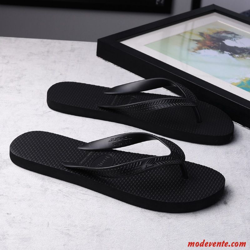 Tongs Homme Plage Tongs Chaussons Mode Tendance Été Personnalité Noir