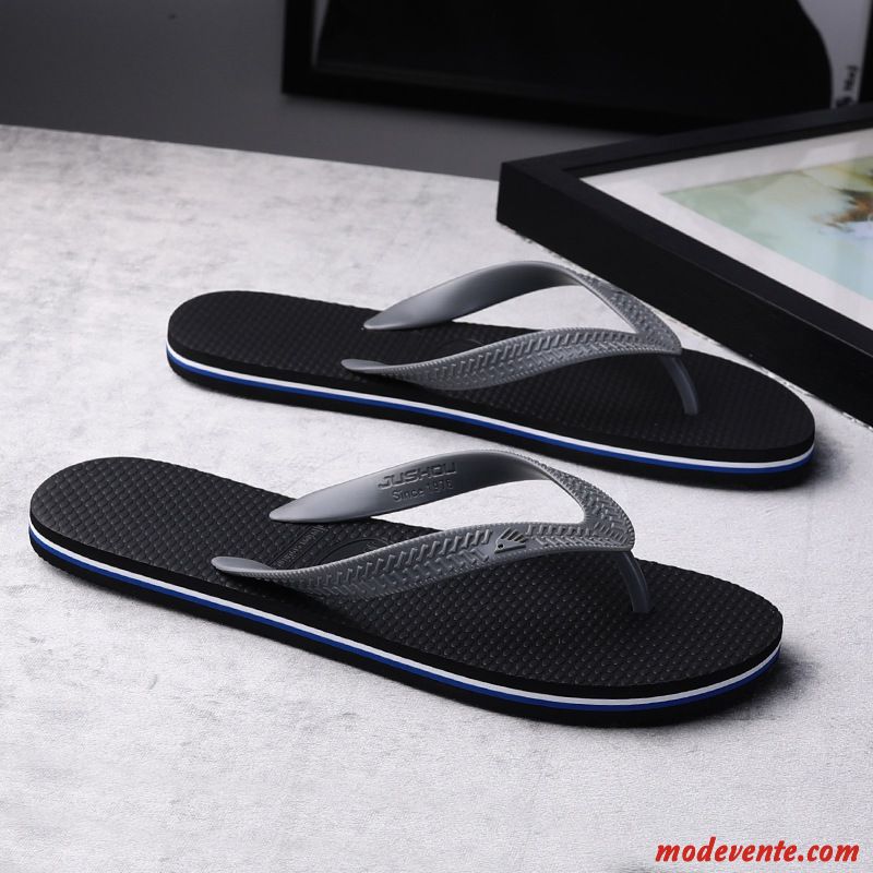 Tongs Homme Plage Tongs Chaussons Mode Tendance Été Personnalité Noir