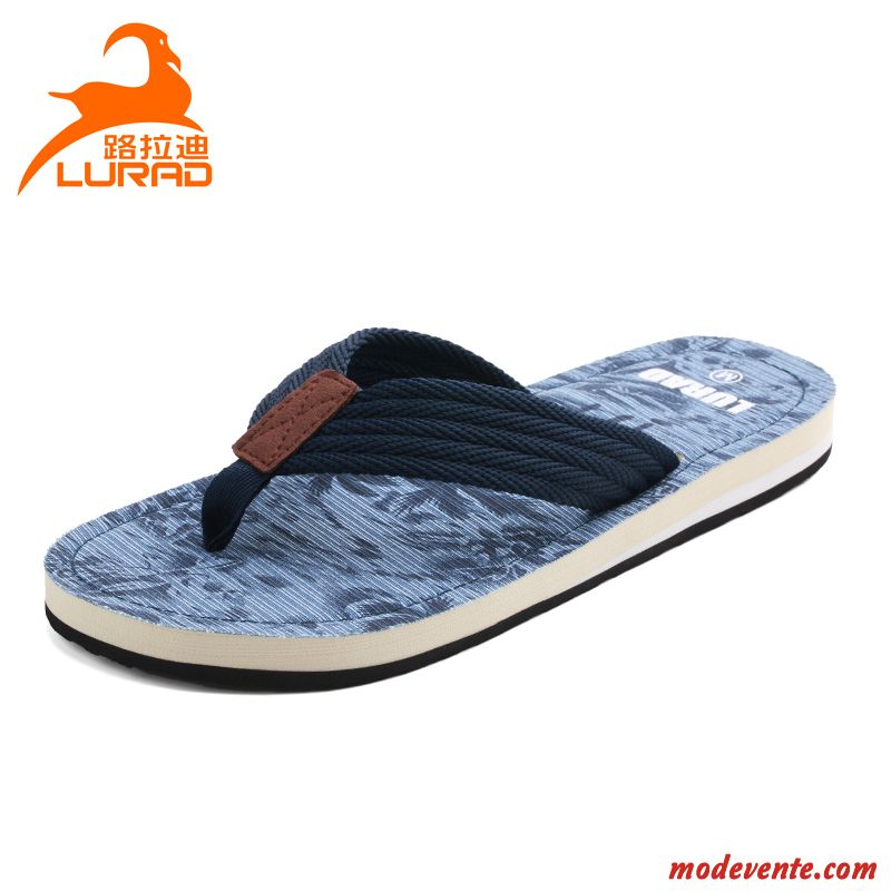 Tongs Homme Plage Été Tongs Chaussons Antidérapant Tendance Bleu