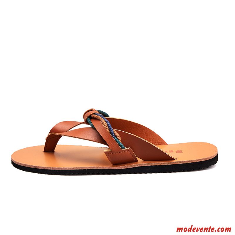 Tongs Homme Rome Plage Été Décontractée Tongs Chaussons Antidérapant Blanc