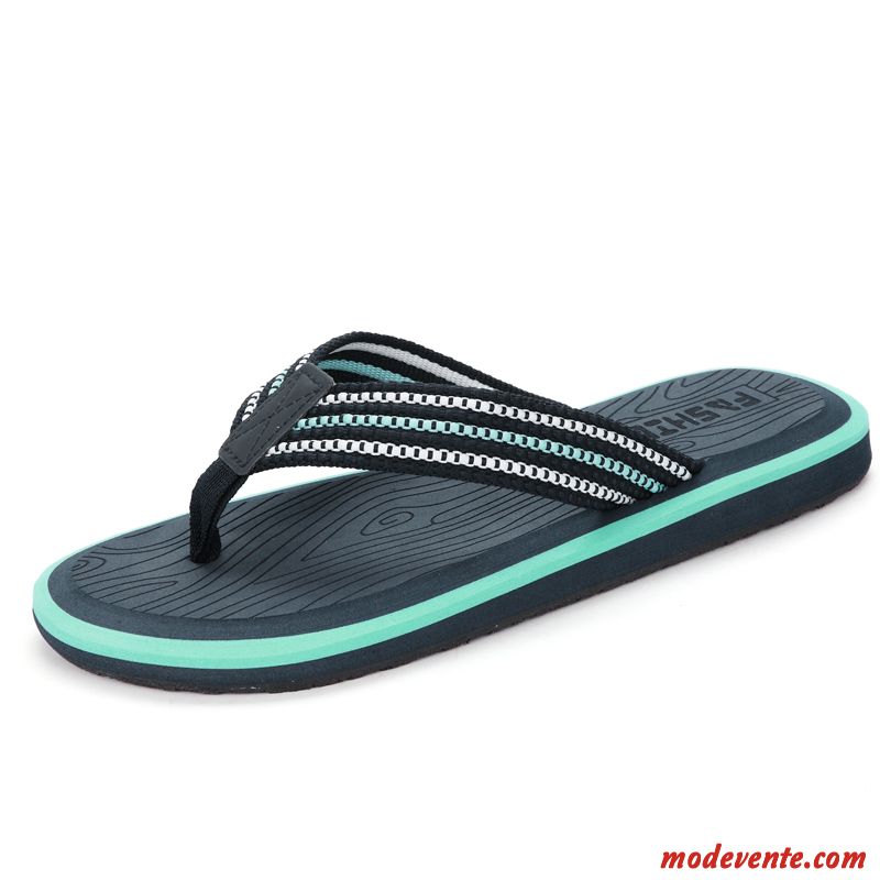 Tongs Homme Tendance Plage Grande Taille Tongs Chaussons Antidérapant Été Bleu