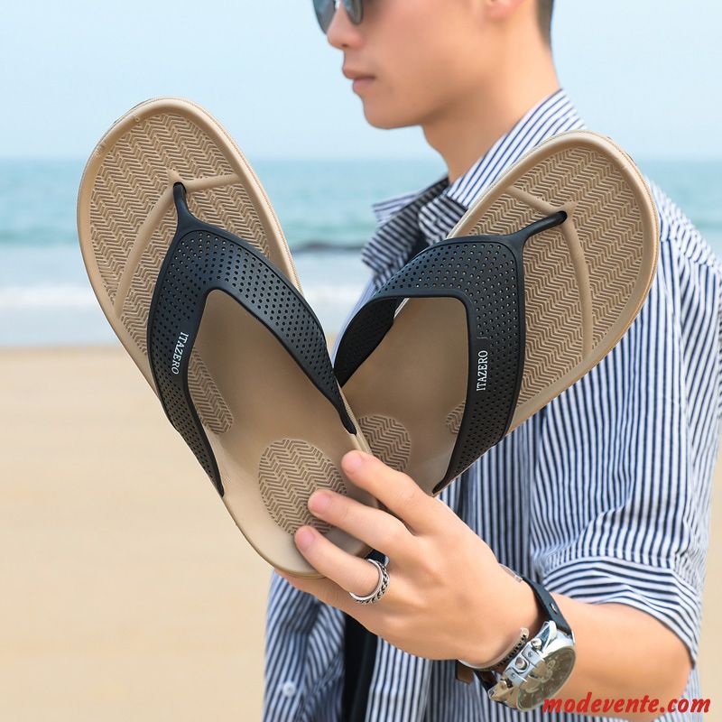 Tongs Homme Tongs Chaussons Plage Sandales Été Antidérapant Décontractée Gris