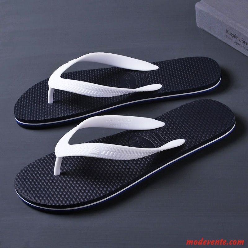 Tongs Homme Été Mode Antidérapant De Plein Air Tendance Outwear Noir