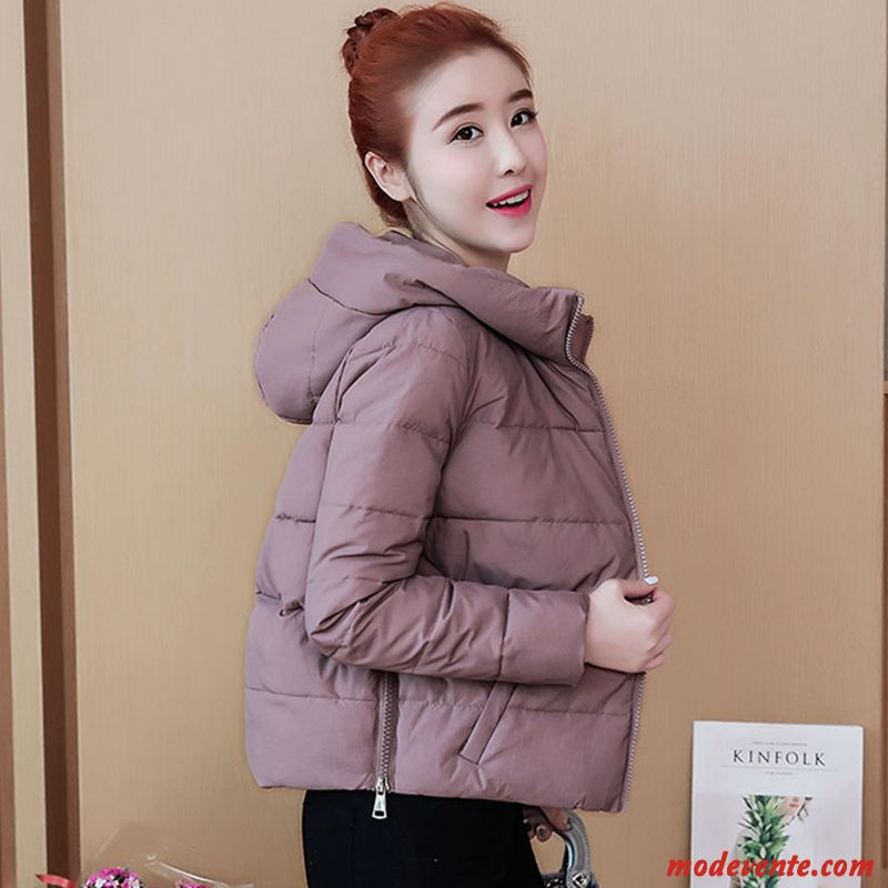 Veste En Coton Femme Manteau Slim Hiver Matelassée Capuche Épaissir Impression Rouge