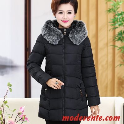 Veste En Coton Femme Matelassée Vêtements D'hiver Maman Longue Manteau Épaissir Bordeaux