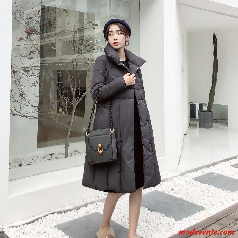 Veste En Coton Femme Style Chinois Longue Mode Vêtements Matelassé Laçage Coupe-vent Pure Blanc