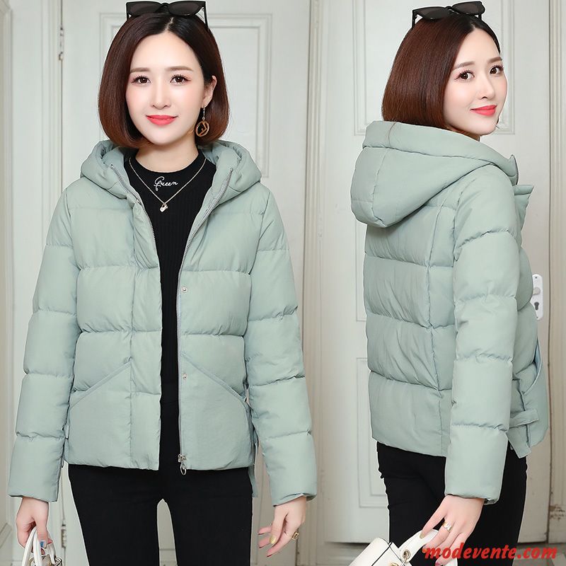 Veste En Coton Femme Tendance Vêtements Matelassé Hiver Capuche Mode Baggy Vert