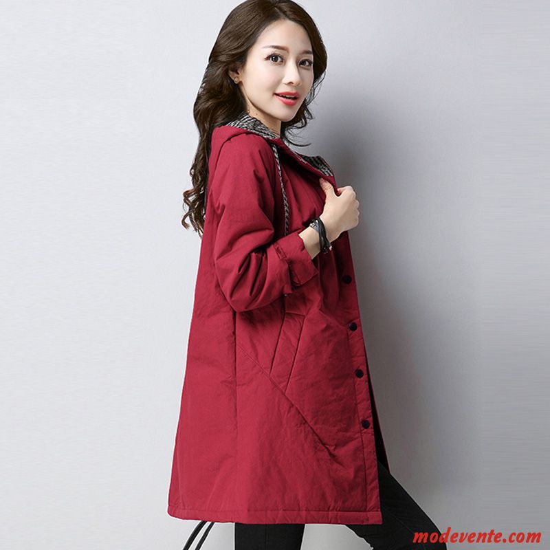 Veste En Coton Femme Vêtements Matelassé Anti-saison Décontractée Matelassée Pure Hiver Rouge