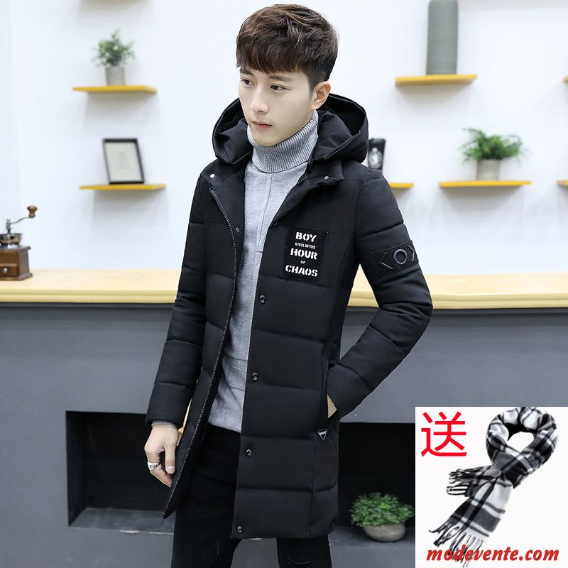 Veste En Coton Homme Les Adolescents Étudiant Junior Vêtements Matelassé Matelassée Manteau Noir