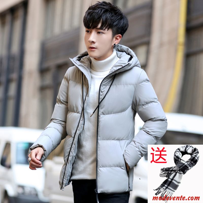 Veste En Coton Homme Les Adolescents Étudiant Junior Vêtements Matelassé Matelassée Manteau Noir