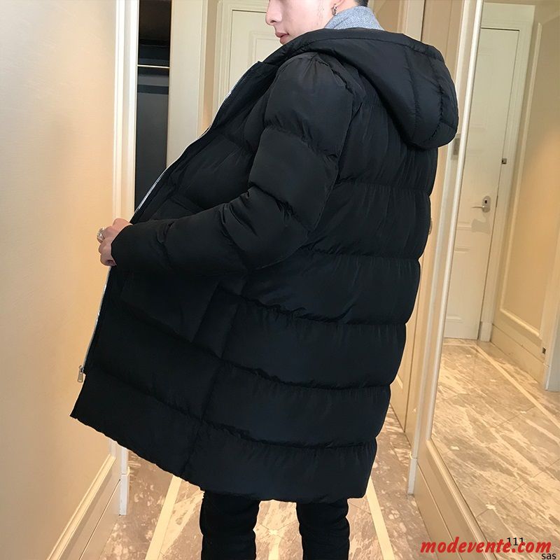 Veste En Coton Homme Longue Hiver Gros Tendance Vêtements Matelassé Matelassée Gris