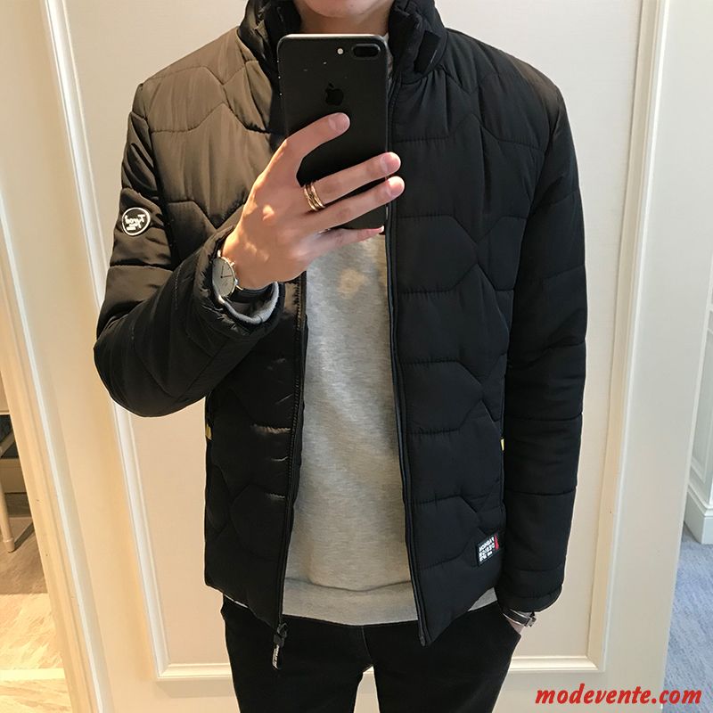 Veste En Coton Homme Longue Hiver Gros Tendance Vêtements Matelassé Matelassée Gris