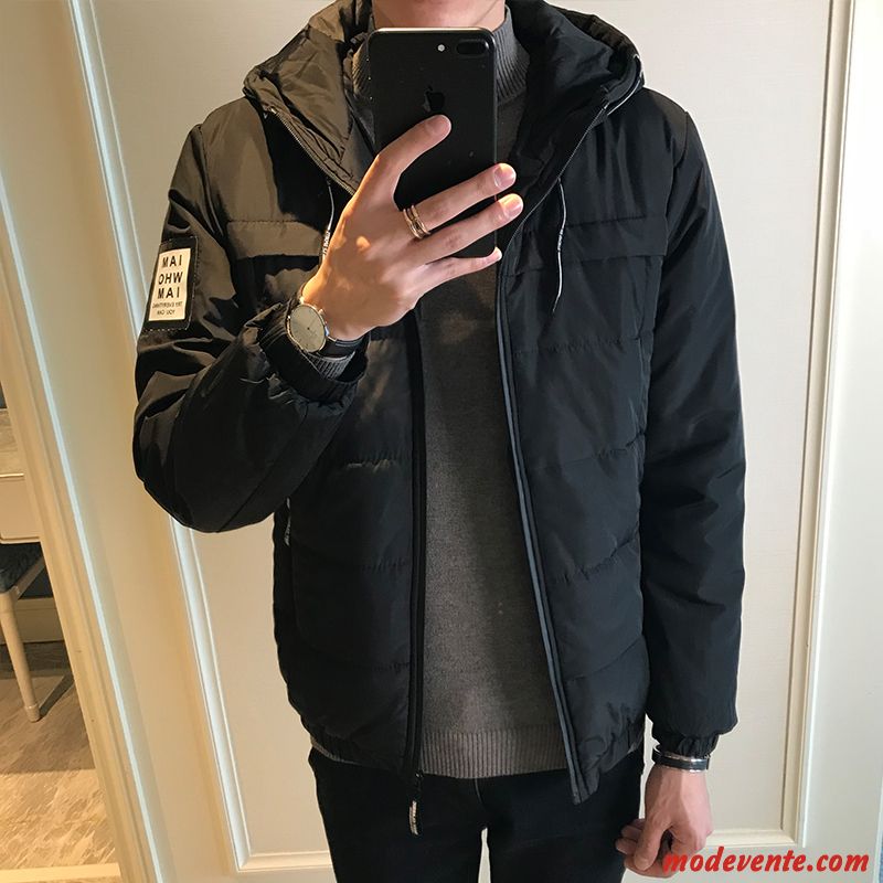 Veste En Coton Homme Longue Hiver Gros Tendance Vêtements Matelassé Matelassée Gris