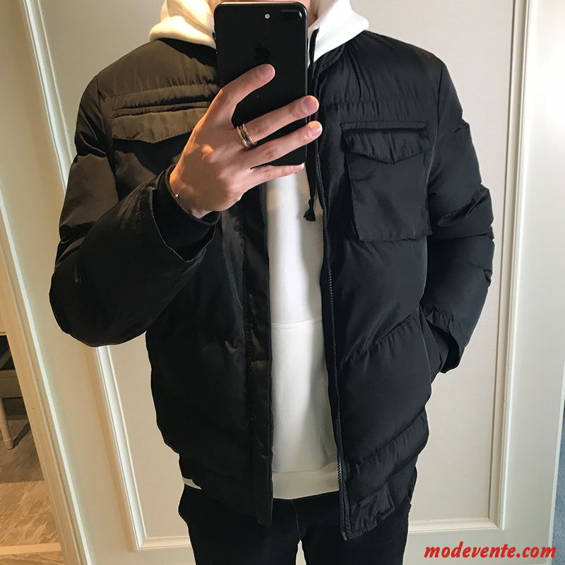 Veste En Coton Homme Longue Hiver Gros Tendance Vêtements Matelassé Matelassée Gris