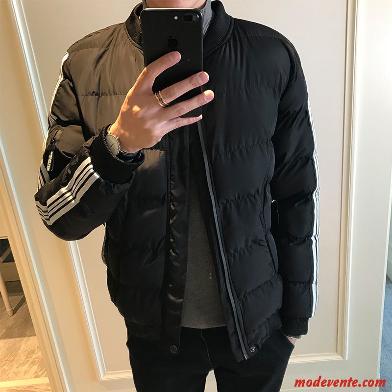 Veste En Coton Homme Longue Hiver Gros Tendance Vêtements Matelassé Matelassée Gris