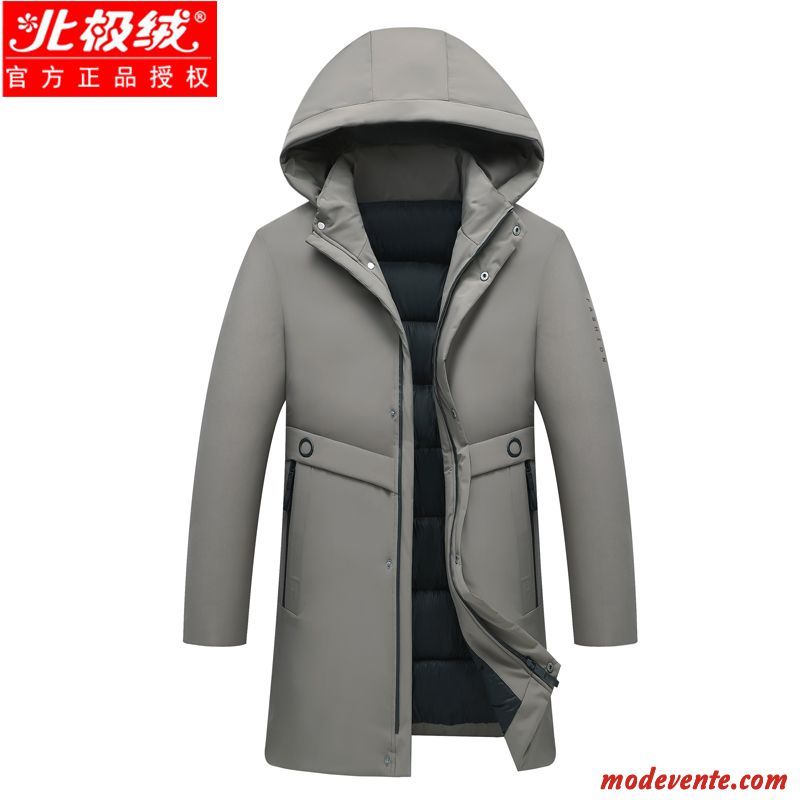 Veste En Coton Homme Manteau Épaissir Longue Chauds Vêtements D'hiver Vêtements Matelassé Gris