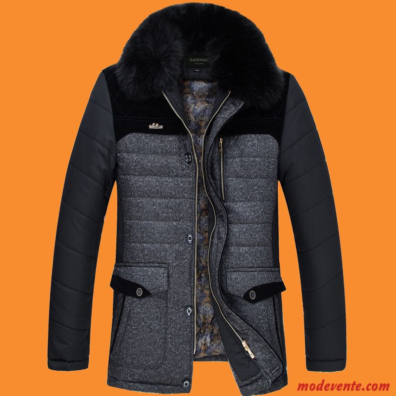 Veste En Coton Homme Matelassée Épaissir L'automne Hiver Manteau Vêtements D'hiver