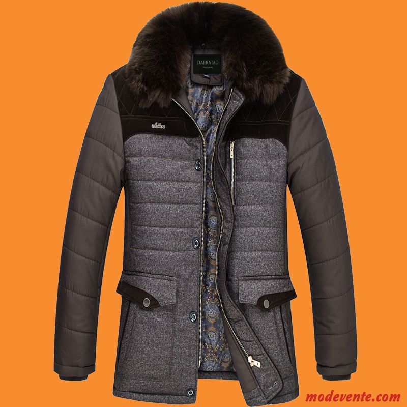 Veste En Coton Homme Matelassée Épaissir L'automne Hiver Manteau Vêtements D'hiver