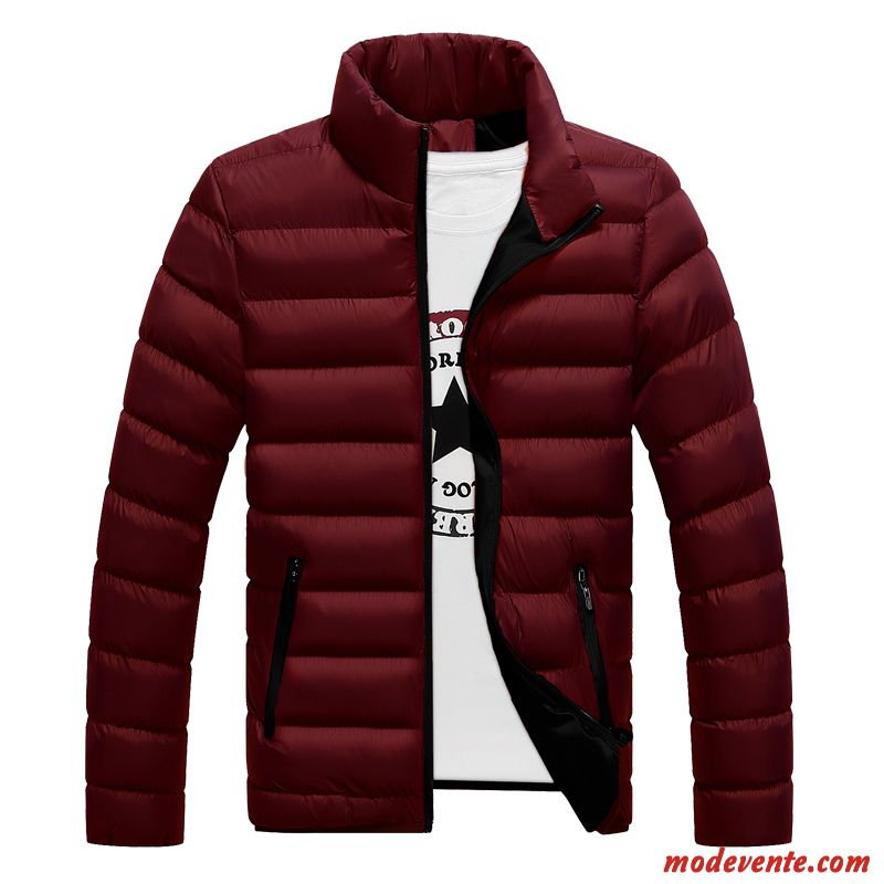 Veste En Coton Homme Épaissir Matelassée Manteau Hiver Vêtements Matelassé Plus De Velours Noir