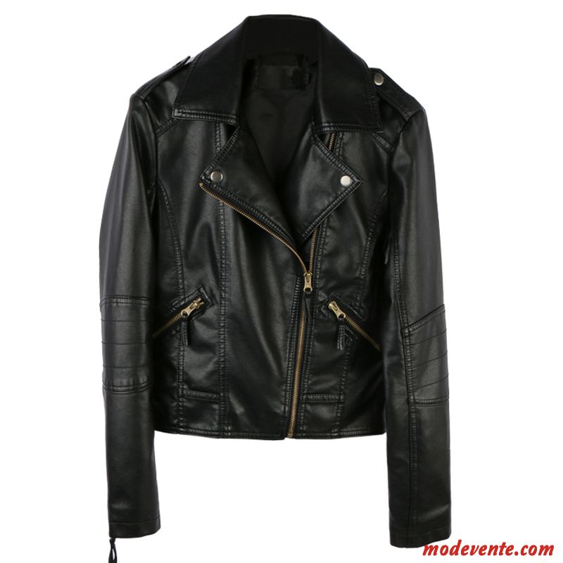 Veste En Cuir Femme Vêtements Moto Clearance À Vendre Plus De Velours Grande Taille Vestes En Cuir Manteau Noir