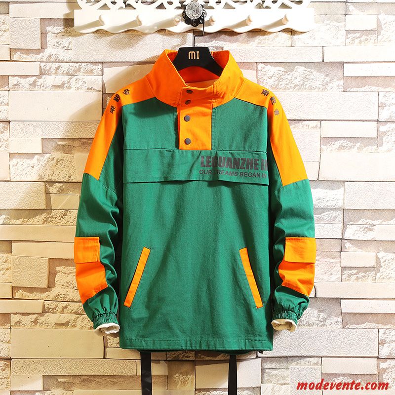 Veste Homme Baggy Grande Taille Vêtements De Baseball Cargo Printemps Gras Vert