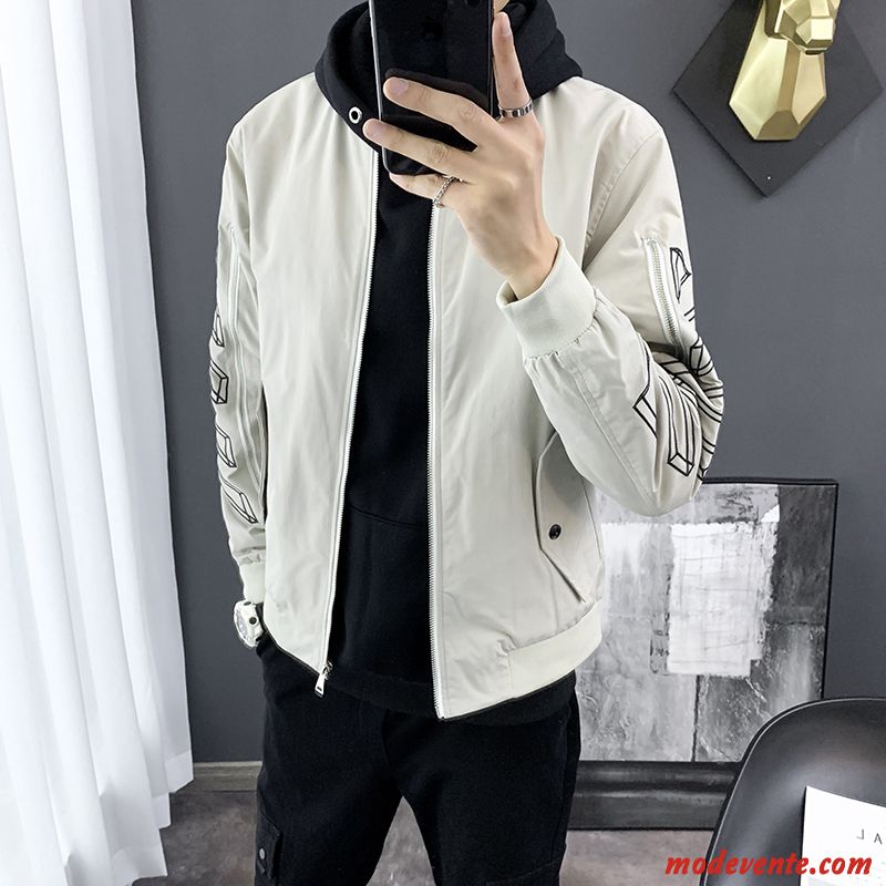 Veste Homme Beau Décontractée Une Veste Slim Les Adolescents L'automne Noir