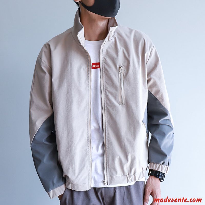 Veste Homme Beau Marque De Tendance Manteau Baggy Décontractée Revers Roulé