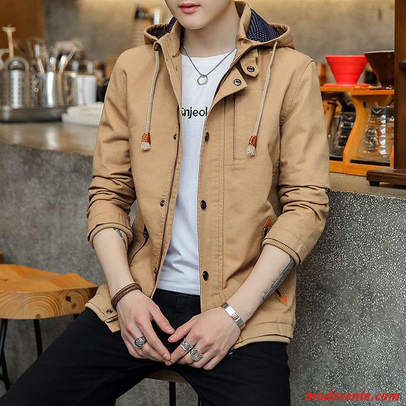 Veste Homme Beau Marque De Tendance Manteau Printemps Décontractée Denim Rouge
