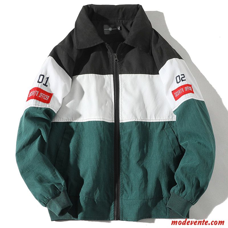 Veste Homme Les Adolescents Vêtements De Baseball Printemps Une Veste Tendance Manteau Vert