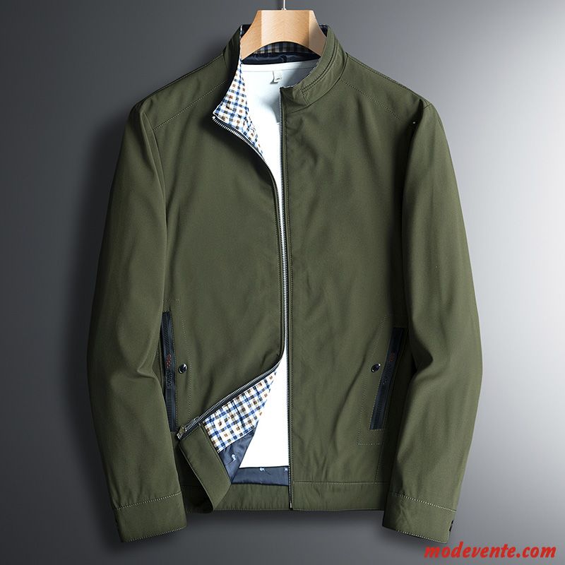 Veste Homme Manteau Printemps L'automne Une Veste Décontractée Âge Moyen Vert