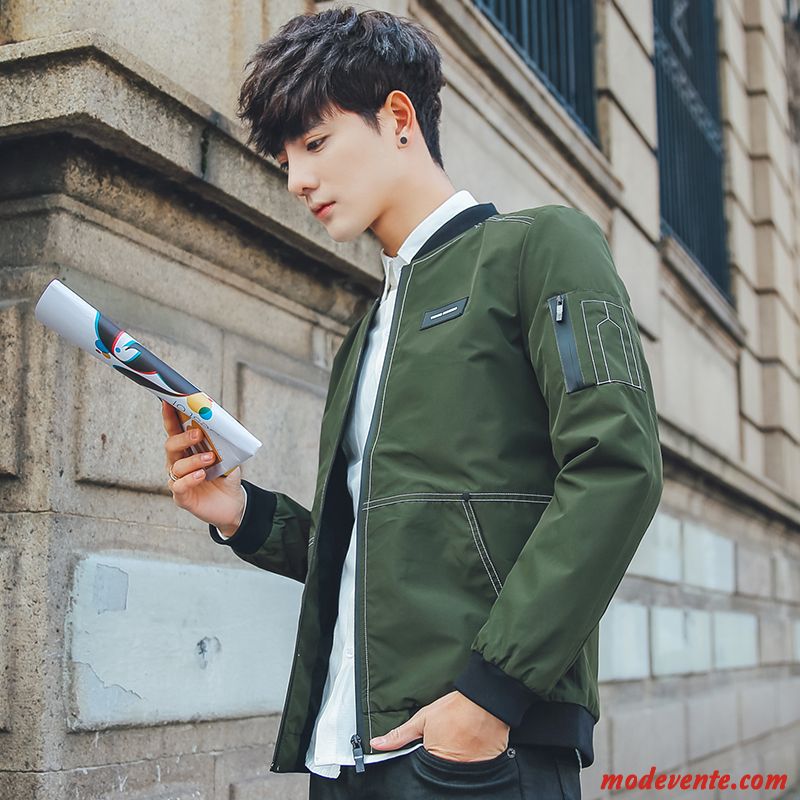 Veste Homme Printemps Vêtements De Baseball Tendance L'automne Manteau Jeunesse Vert