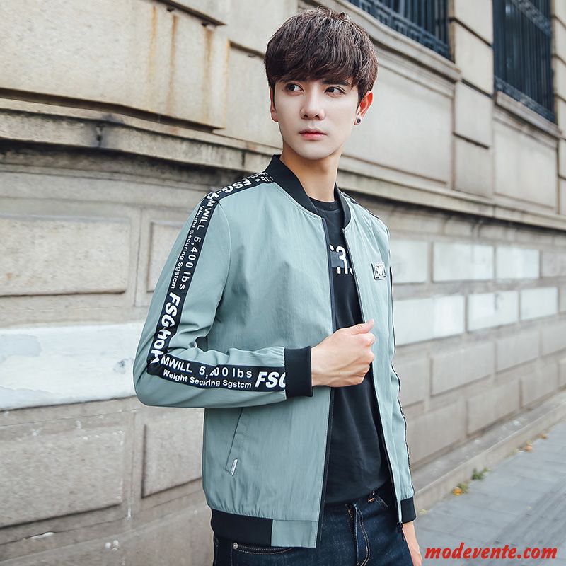 Veste Homme Printemps Vêtements De Baseball Tendance L'automne Manteau Jeunesse Vert