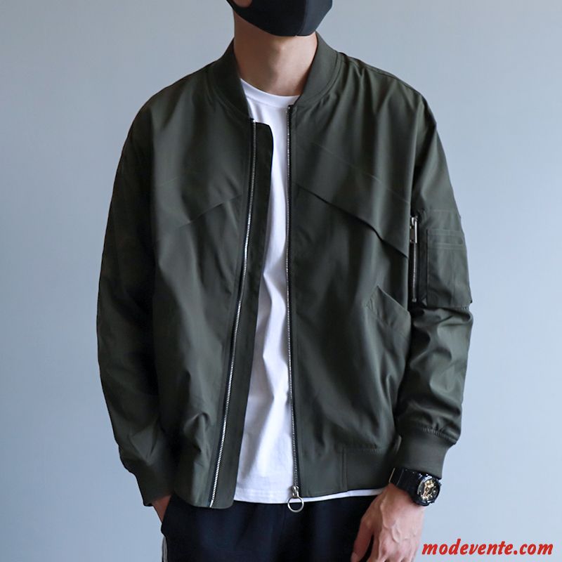 Veste Homme Une Veste Vêtements De Baseball Printemps Marque De Tendance Décontractée Légère Vert